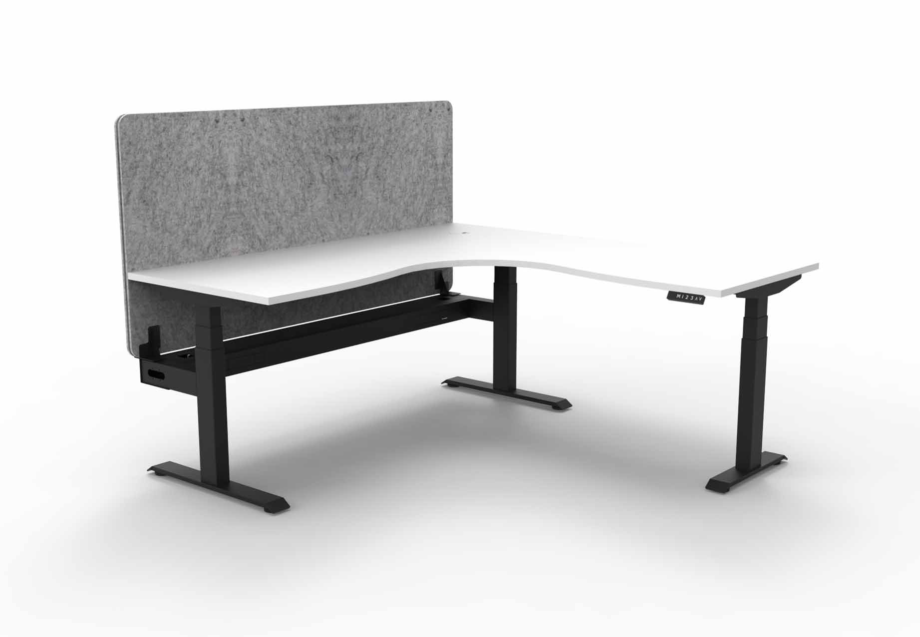 Boost+ Corner Workstation with Cable Tray and Eco Screen
